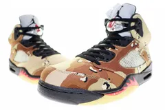 ナイキ NIKE 観賞用 AIR JORDAN 5 RETRO SUPREME 2015 28.5cm DESERT CAMO 824371-201 AJ5 エア ジョーダン V レトロ シュプリーム コラボ デザートカモ 迷彩 【中古】▲■250822