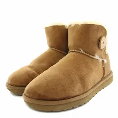 アグ オーストラリア UGG australia ムートンブーツ ショートブーツ ミニベイリーボタン USA7 24.0cm 茶 ブラウン 3352 /YT