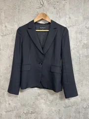 INDIVI インディヴィ 無地 ビジネス スーツ テーラード ジャケット size38/黒 ■■ レディース