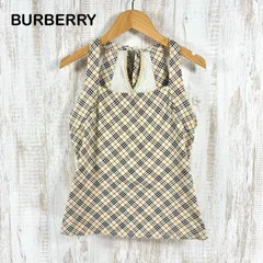 BURBERRY BLUE LABEL バーバリーブルーレーベル ホースロゴ刺繍 定番カラー ベージュ ノバチェック ホルターネック ノースリーブ カットソー y2k 平成ギャル