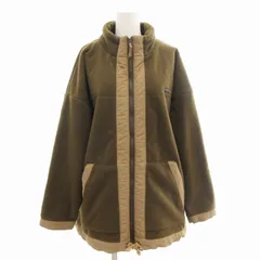 キューブシュガー CUBE SUGAR フリースジャケット ブルゾン ジップアップ オーバーサイズ 裏ボア M カーキ /GV