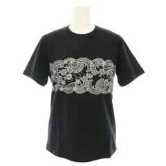 ジュンヤワタナベ JUNYA WATANABE コムデギャルソン COMME des GARCONS AD2006 Tシャツ カットソー クルーネック 半袖 ペイズリー柄 レース柄 プリント S 黒 ブラック 白 ホワイト JS-T052 /YTのサムネイル