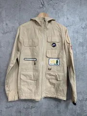 F.C.R.B. (F.C.Real Bristol) 止水ジップ 刺繍 パッチマウンテンパーカー プルオーバー sizeM/ベージュ ◆■ メンズ