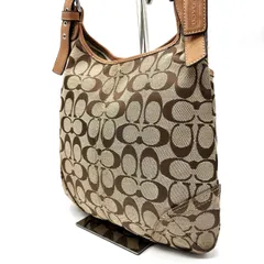 ?良品? COACH コーチ ショルダーバッグ トートバッグ ワンショルダーバッグ シグネチャー キャンバス レザー 革 ベージュ 肌色 ブラウン 茶色 ユニセックス 男女兼用 メンズ レディース