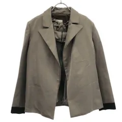 LANVIN ランバン コットンシルクギャザーネックレイヤードジャケット  グレー 36