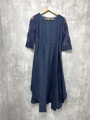 PourVous プールヴー 結婚式二次会 ドレス ワンピース sizeL/紺 ■■ レディース