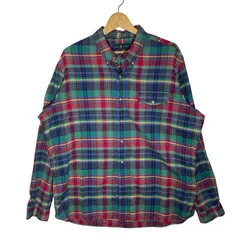 RALPH LAUREN ラルフローレン チェック柄 長袖 シャツ ボタンダウン オーバーサイズ ビックシルエット CHINA製 XLサイズ マルチカラー