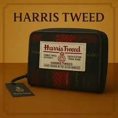 Harris Tweed　2つ折り財布　キャンバス　ブラック　タグ付き　K011