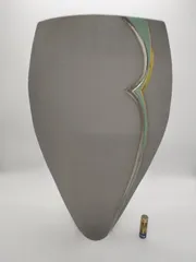 花器 変形 グレー色 模様あり 正昭 剣山付き 磁器製 花台 窯 工房 池坊 フラワーベース 水盤 華道具 花瓶 シンプル 生花 華道 金属 手作り アンティーク レア レトロ インテリア ビンテージ 昭和 24428四つ葉[YT00523]