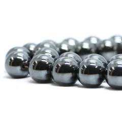 ○1連販売○ヘマタイト（マグネット）【丸玉】12mm【天然石 ビーズ パワーストーン】