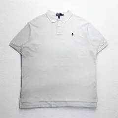 Polo by Ralph Lauren 90年代 ポロシャツ 2XL ビッグサイズ ホワイト コットン 鹿の子 スモールポニー刺繍