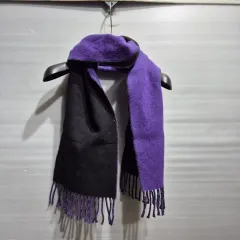 ポロ ブラック/PURPLE リバーシブル マフラー