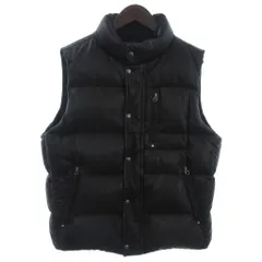 ポロ バイ ラルフローレン Polo by Ralph Lauren リバーシブル ダウンベスト ラムレザー スタンドカラー 黒 ブラック L