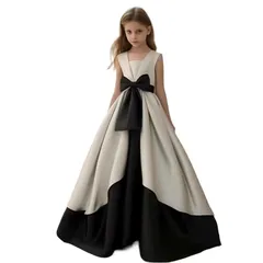 【迅速発送】[VOKLLIYU] 子供 ドレス キッズ ピアノ発表会 子ども ドレス バイオリン 演奏会 ロングドレス 女の子 蝶結び お姫様 上品 パーティー フォーマル ジュニア ドレス 結婚式 誕生日 (ホワイト 160) 0