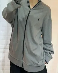 POLO RALPH LAUREN グレー コットン ジップアップ ジャケット