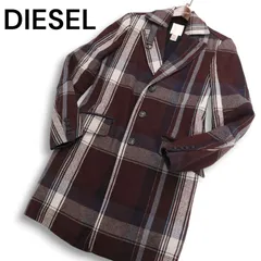 DIESEL ディーゼル 秋冬 ウール混 ツイード★ チェック柄 チェスター コート Sz.S メンズ