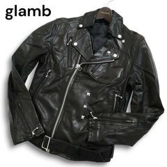 ◇ glamb グラム レザー スタジャン ライダースジャケット 2 MA-1 