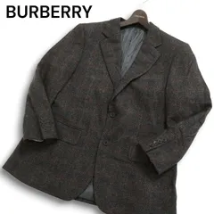 BURBERRY LONDON バーバリー ロンドン 秋冬 カシミヤ混★ ウール ツイード テーラード ジャケット Sz.AB4　メンズ
