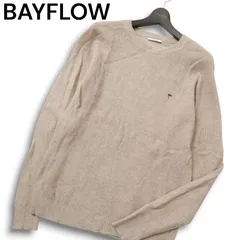 BAYFLOW ベイフロー 秋冬 パームツリー刺繍★ カシミヤ混 ウール ワッフル ニット セーター Sz.4 メンズ