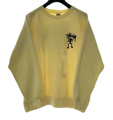 良品 OLD STUSSY 90s 白タグ USA製 XL イエロー シャドーマン スウェット トレーナー オールド ステューシー ヴィンテージ vintage バックプリント メンズ