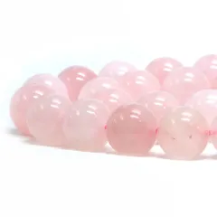 ○1連販売○ローズクォーツ【丸玉】12mm【天然石 ビーズ パワーストーン】