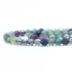 ○1連販売○フローライト【カット】4mm【天然石 ビーズ パワーストーン】