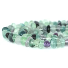 ○1連販売○フローライト【タンブル】6×10mm【天然石 ビーズ パワーストーン】