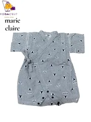 美品Marie Claire マリクレール ベビー 甚平 ロンパース 70 和柄 クマ柄 浴衣 夏祭り 花火大会に 綿100% 男の子 女の子
