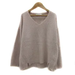 セブンデイズサンデイ SEVENDAYS＝SUNDAY ニット セーター 長袖 Vネック 透かし編み オーバーサイズ F ピンク /YS24 ■MO