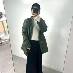 【Crocodile】　新品 未使用 ロング丈 ダウンジャケット カーキ 軽量 防寒 Lサイズ お洒落 可愛い 冬 秋 アウター レディース 女性