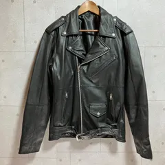 ダブルライダース レザー ジャケット アウター 本革 リアルレザー 40 ブラック 黒 メンズ SG368-4