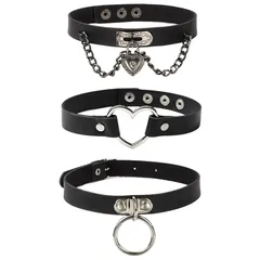 [YFFSFDC] チョーカー ディース 首輪 アクセサリー ゴシック メンズ レディース兼用 choker (3点セットレ) 0