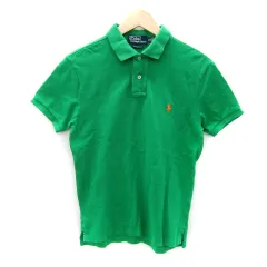 ポロ バイ ラルフローレン Polo by Ralph Lauren クラシックフィットポロシャツ 半袖 ポロカラー 無地 ロゴ刺繍 M 緑 グリーン /SY29 ■GY53