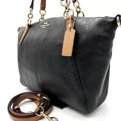 ✨良品✨ COACH コーチ ハンドバッグ  トートバッグ ショルダーバッグ バイカラー ブラック 黒色 ベージュ 肌色 レザー 革 大容量 ユニセックス 男女兼用 メンズ レディース