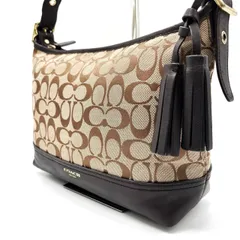 【良品】 COACH Hamptons Turnlock Signature Bag コーチ シグネチャー キャンバス ショルダーバッグ ワンショルダー  ハンドバッグ ポーチ ブラウン 茶 ヴィンテージ vintage レディース メンズ ユニセックス 男女