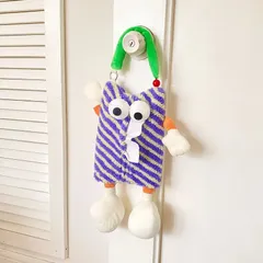 ティッシュケース ボックス 布製 コンパクト 個性的 カラフル ポップ キャラクター もこもこ 子供部屋 寝室 インテリア 吊り下げ キッズ オシャレ かわいい おもしろ 車 アメリカンレトロ コミック ストライプ チェック ハンギング Y2K 紫色 パープル