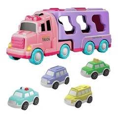 【迅速発送】VIXA 車 おもちゃ 豪華5セット 多機能キャリアカーおもちゃ 音と光で楽しめる 工事車両 消防車 大型トラック 収納ケース ミニカーセット プルバックカー 頑丈なABS素材 2歳 3歳 4歳 5歳 男の子 女の子 誕生日 クリスマス プレゼ 0