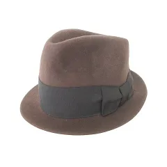 【中古】グラッドハンド GLAD HAND＆CO. 美品 フェルトハット 帽子 リボン 日本製 Lサイズ 茶 ブラウン メンズ グラッドハンド GLAD HAND＆CO. 美品 フェルトハット 帽子 リボン 日本