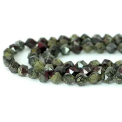 ○1連販売○ドラゴンブラッドジャスパー【ダイヤカット】8mm【天然石 ビーズ パワーストーン】