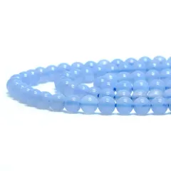 ○1連販売○ブルーレースアゲート【丸玉】4mm【天然石 ビーズ パワーストーン】