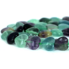 ○1連販売○フローライト【ハート】12mm（厚み8mm）【天然石 ビーズ パワーストーン】