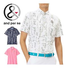 新品未使用タグ付き】and per se ホワイトポロシャツ L ロゴ総柄