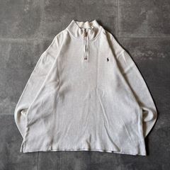 90s Polo ハーフジップコットンプルオーバー XXL 白 A107 - メルカリ