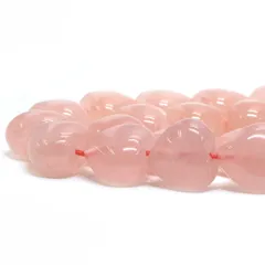 ○1連販売○ローズクォーツ【ハート】14mm（厚み9mm）【天然石 ビーズ パワーストーン】