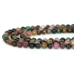 ○1連販売○トルマリンミックス【丸玉】6mm【天然石 ビーズ パワーストーン】