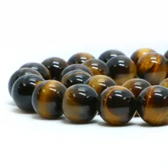 ○1連販売○タイガーアイ【丸玉】12mm【天然石 ビーズ パワーストーン】