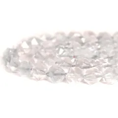 ○1連販売○ローズクォーツ【ダイヤカット】9mm【天然石 ビーズ パワーストーン】