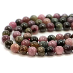 ○1連販売○トルマリンミックス【丸玉】8mm【天然石 ビーズ パワーストーン】
