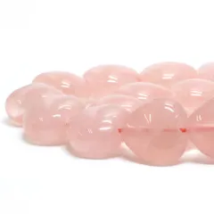 ○1連販売○ローズクォーツ【ハート】16mm（厚み10mm）【天然石 ビーズ パワーストーン】