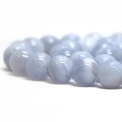 ○1連販売○ブルーレースアゲート【丸玉】11mm【天然石 ビーズ パワーストーン】